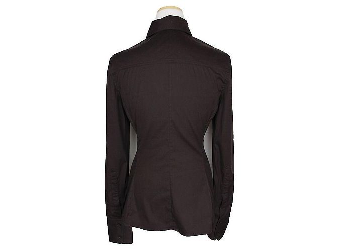 Gucci Camisa de mezcla de algodón marrón oscuro Castaño - vista 2