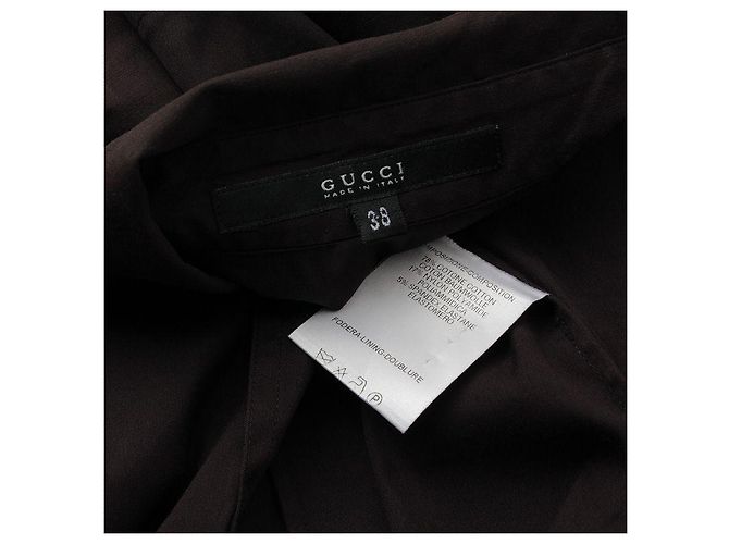 Gucci Camisa de mezcla de algodón marrón oscuro Castaño - vista 3
