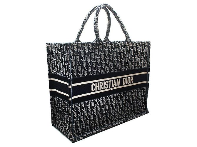 Dior Tote Book Oblique Debore Nero Grande Bianco - vista 2