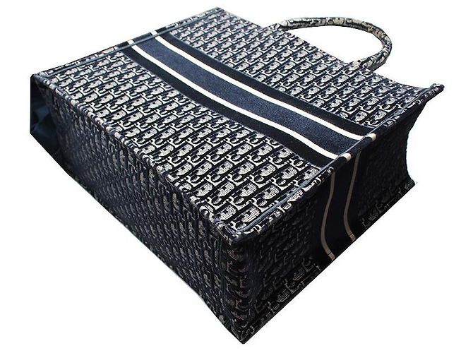 Dior Tote Book Oblique Debore Nero Grande Bianco - vista 4