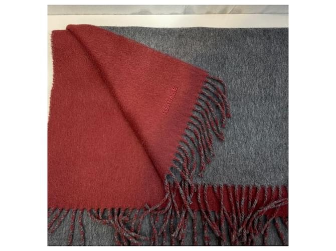 Hermès Sciarpa in cashmere grigio Multicolore - vista 5