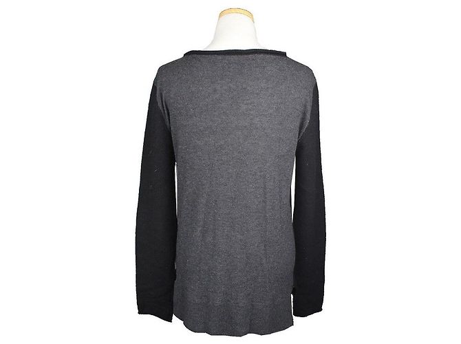 Zadig & Voltaire Top de malha de cashmere preto e cinza Marrom - vista 4