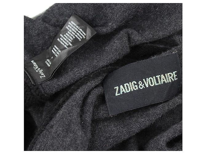 Zadig & Voltaire Top de malha de cashmere preto e cinza Marrom - vista 5
