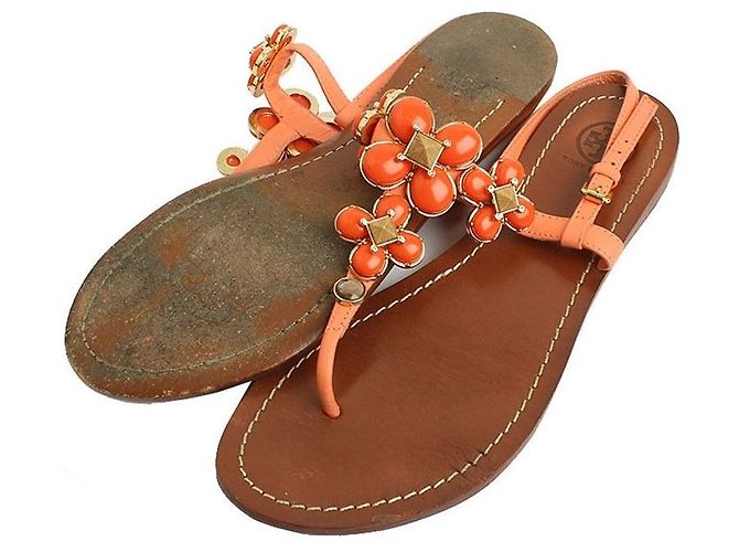 Tory Burch Sandali slide con perline color salmone Rosa - vista 3
