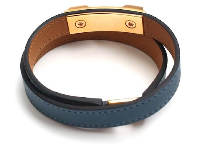 Hermès Bracciale Médor Malachite Blue Double Strap Stamp - vista 2