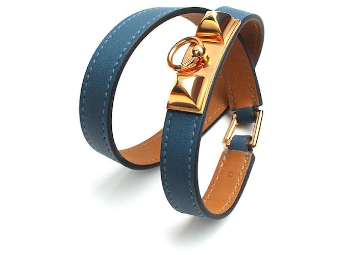 Hermès Bracciale Médor Malachite Blue Double Strap Stamp - vista 3