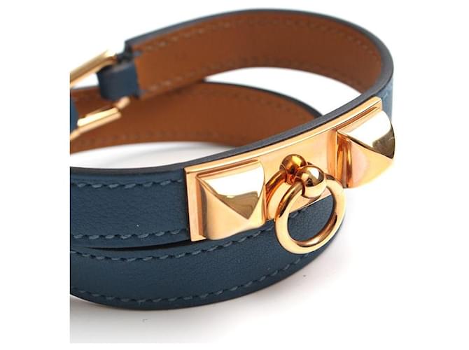 Hermès Bracciale Médor Malachite Blue Double Strap Stamp - vista 4