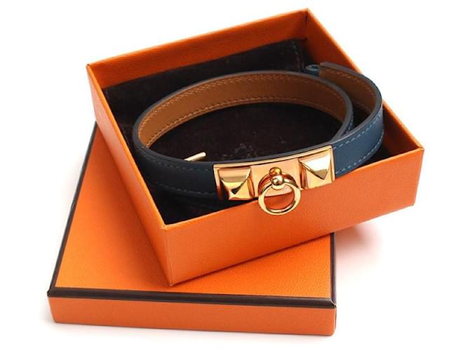 Hermès Bracciale Médor Malachite Blue Double Strap Stamp - vista 5