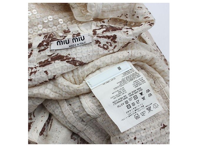 Miu Miu Camicetta senza maniche con paillettes marroni Multicolore - vista 3