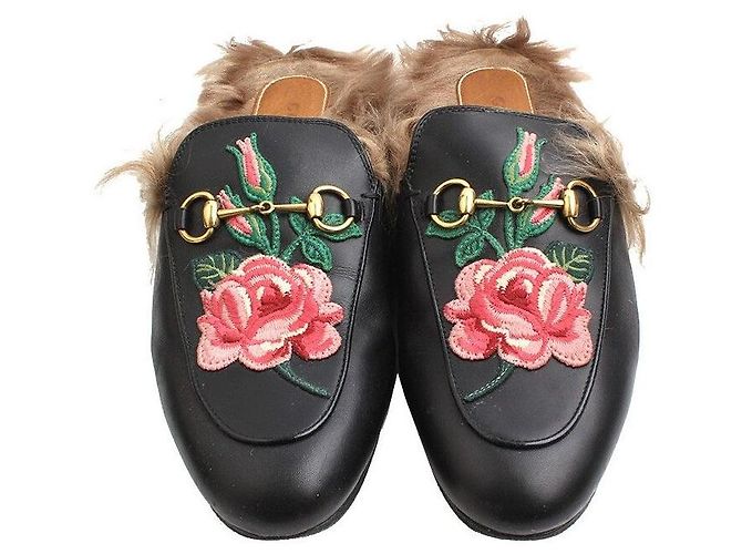 Gucci Mocassini in pelle ricamati Nero - vista 2