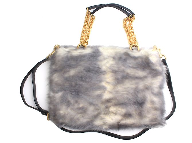 Dolce & Gabbana Borsa Tote e Borsa a tracolla in Eco Fur Melange Gray Dolce Gabbana Marrone - vista 2