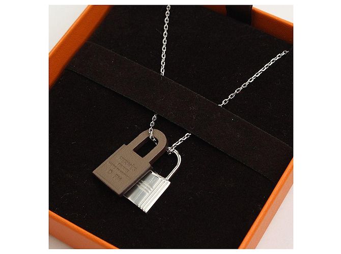 Hermès Collar Cadena plateado Negro - vista 4