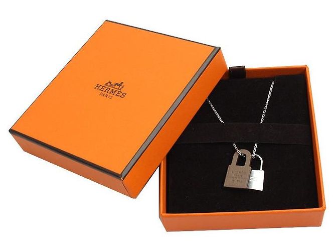 Hermès Collar Cadena plateado Negro - vista 5
