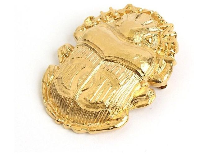 Chanel Spilla Scarabeo Gold CC D'oro - vista 2