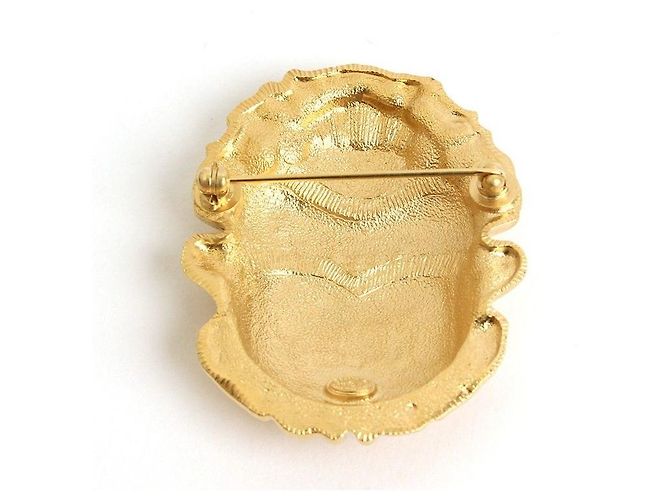 Chanel Spilla Scarabeo Gold CC D'oro - vista 3
