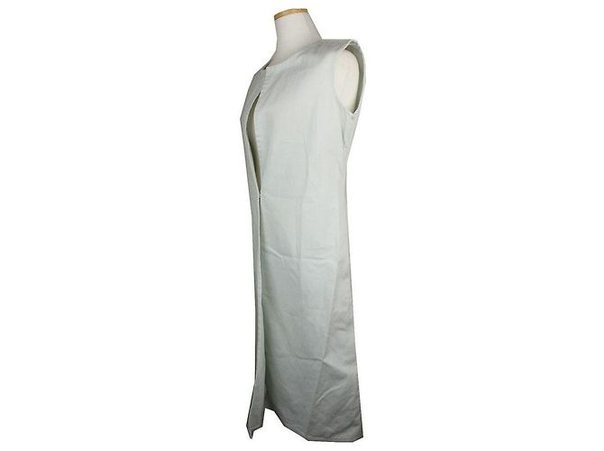 Jil Sander Gilet lungo in cotone menta Argento - vista 2