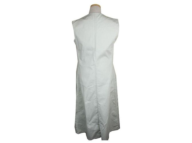 Jil Sander Gilet lungo in cotone menta Argento - vista 3
