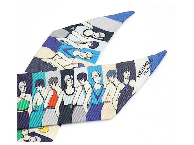 Hermès Foulard Twilly Beniue Blu - vista 4