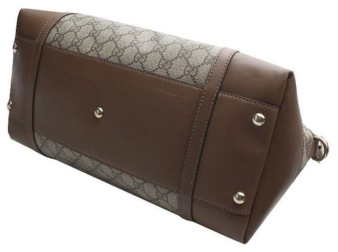Gucci Borsa Tote e Borsa a Spalla in PVC Marrone - vista 4