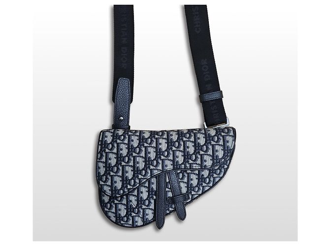 Dior Mini borsa saddle in jacquard Oblique Marrone - vista 11