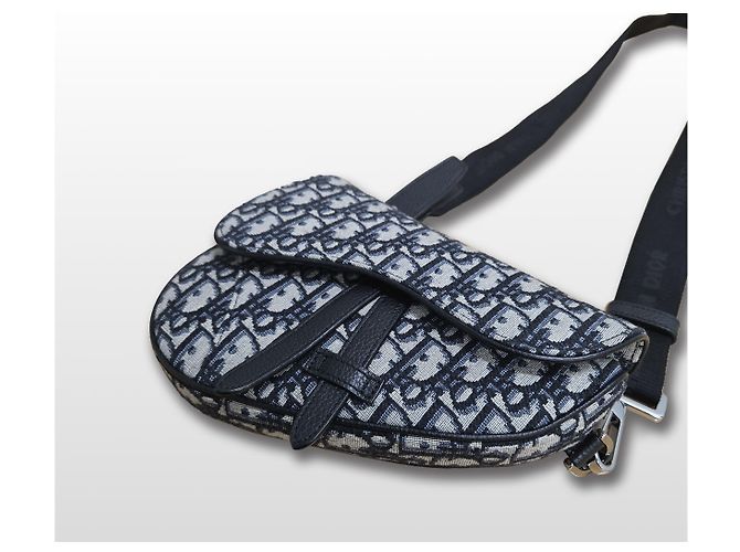 Dior Mini borsa saddle in jacquard Oblique Marrone - vista 12