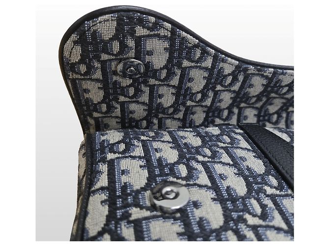 Dior Mini borsa saddle in jacquard Oblique Marrone - vista 7