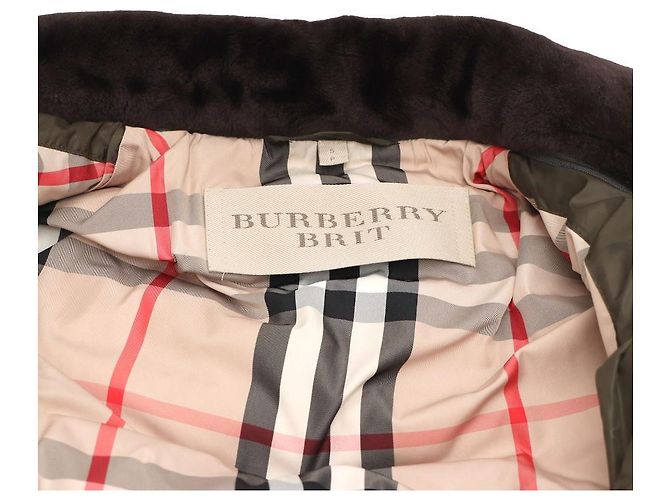 Burberry Jaqueta acolchoada com gola de pele e plumas - vista 12