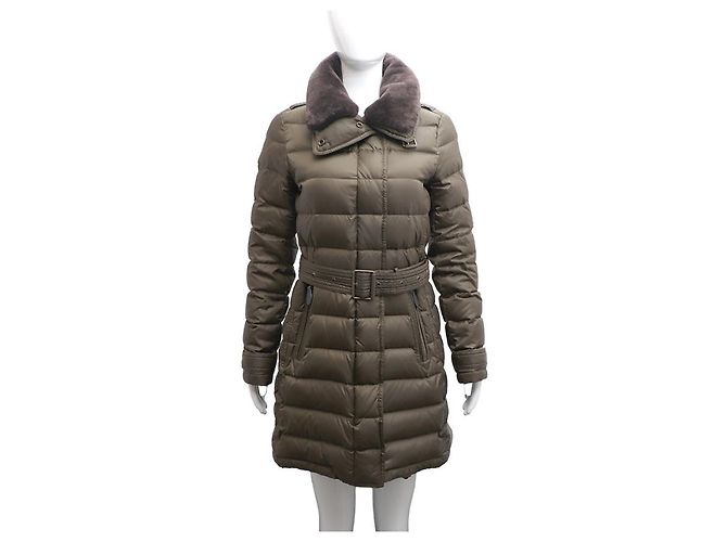 Burberry Jaqueta acolchoada com gola de pele e plumas - vista 13