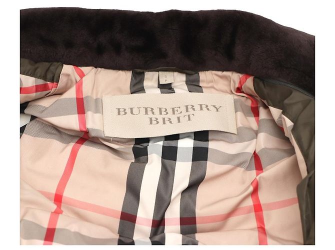 Burberry Jaqueta acolchoada com gola de pele e plumas - vista 24