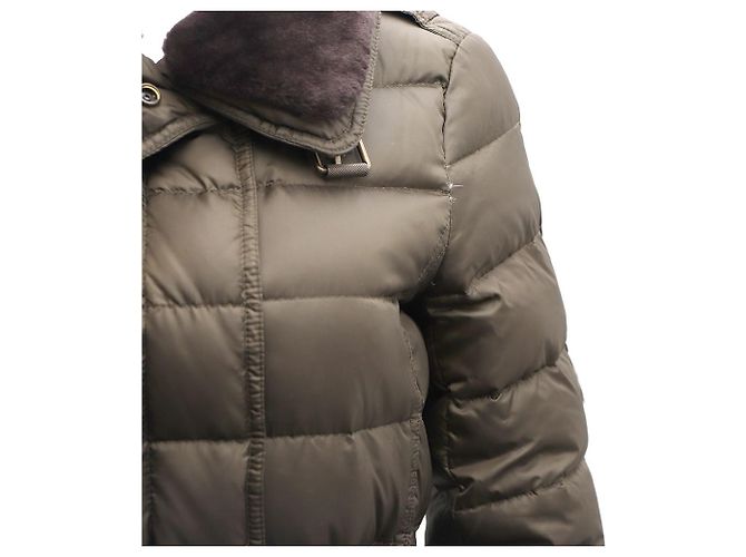 Burberry Jaqueta acolchoada com gola de pele e plumas - vista 6