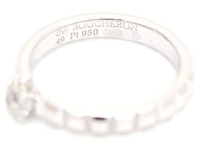 Boucheron Clé de Paris Platinum Solitaire Carat Diamond Ring Silber - Ansicht 6
