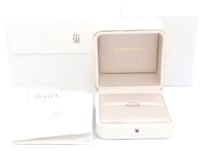 Boucheron Clé de Paris Platinum Solitaire Carat Diamond Ring Silber - Ansicht 7
