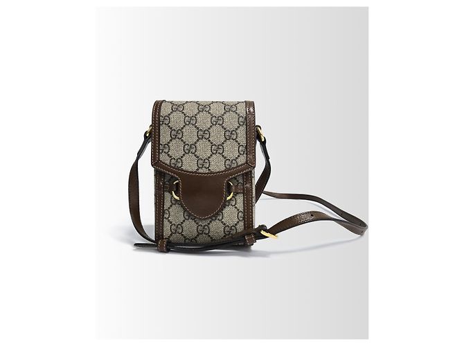 Gucci Borsa a tracolla in tela GG Supreme con morsetto marrone - vista 9