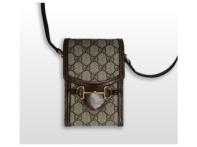 Gucci Borsa a tracolla in tela GG Supreme con morsetto marrone - vista 3