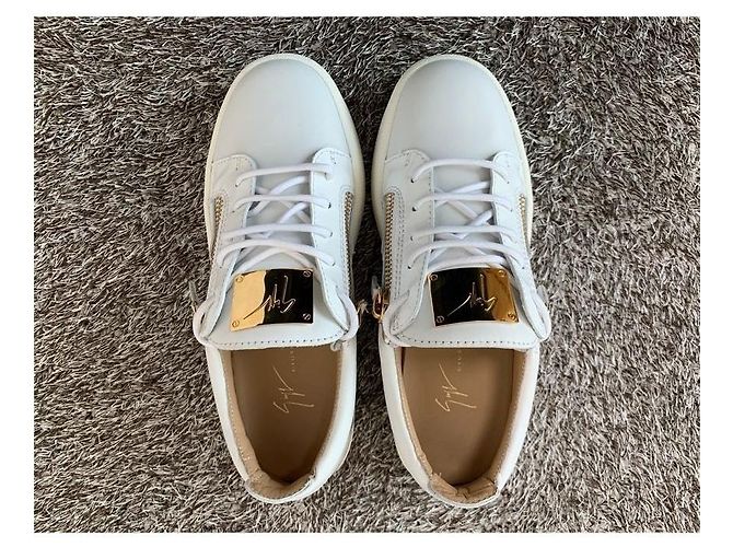 Giuseppe Zanotti Sneakers bianche da donna Maryland placcate oro Bianco - vista 3