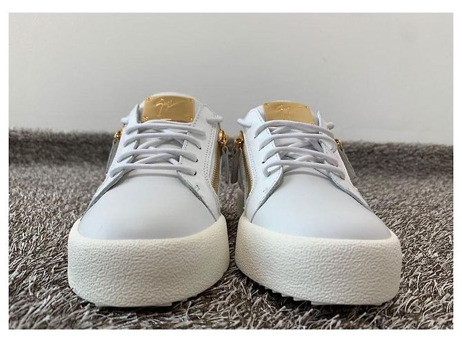 Giuseppe Zanotti Sneakers bianche da donna Maryland placcate oro Bianco - vista 4