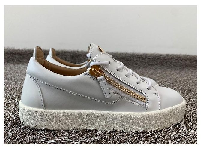 Giuseppe Zanotti Sneakers bianche da donna Maryland placcate oro Bianco - vista 7
