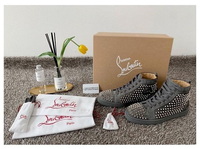 Christian Louboutin Louis Flat High Top Marrone - vista 2