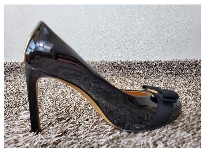 Salvatore Ferragamo Décolleté Pimpa Gold Ribbon Black Nero - vista 8