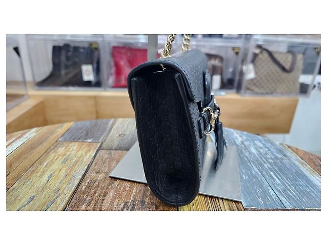 Gucci Mini borsa a tracolla con catena Emily Nero - vista 12