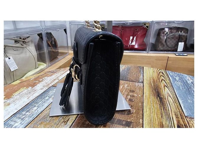 Gucci Mini borsa a tracolla con catena Emily Nero - vista 13