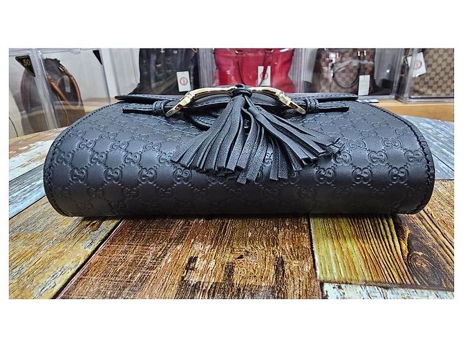 Gucci Mini borsa a tracolla con catena Emily Nero - vista 14