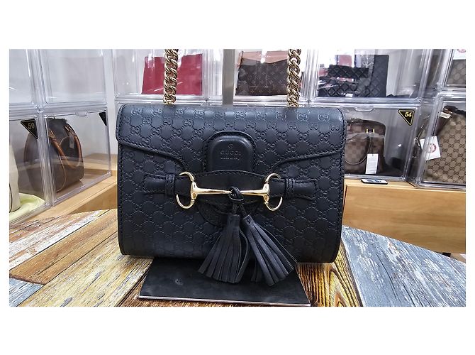 Gucci Mini borsa a tracolla con catena Emily Nero - vista 2