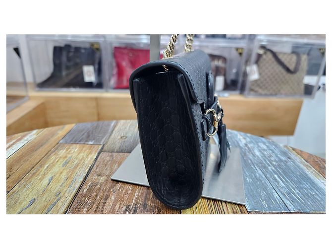 Gucci Mini borsa a tracolla con catena Emily Nero - vista 4