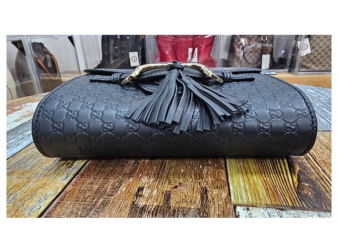 Gucci Mini borsa a tracolla con catena Emily Nero - vista 6