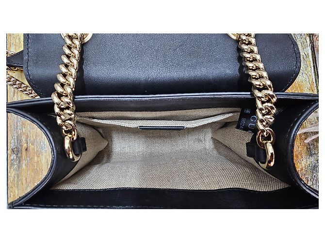 Gucci Mini borsa a tracolla con catena Emily Nero - vista 8