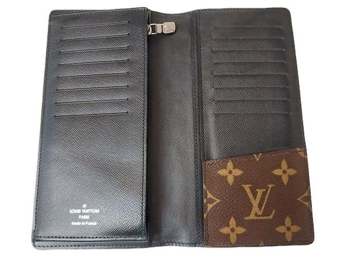 Louis Vuitton Portafoglio Lungo Monogram Macassar Briaz Wallet Nero - vista 5