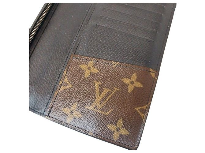 Louis Vuitton Portafoglio Lungo Monogram Macassar Briaz Wallet Nero - vista 6