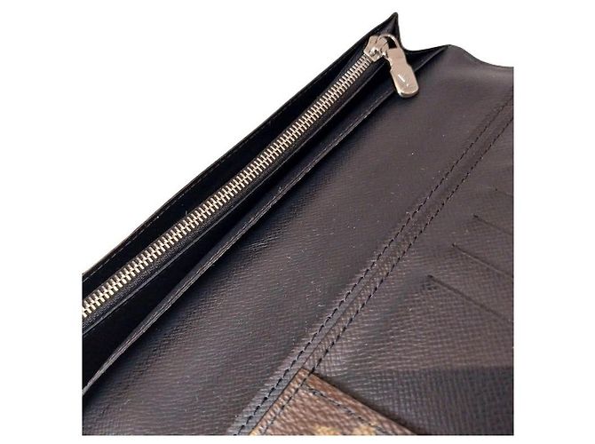 Louis Vuitton Portafoglio Lungo Monogram Macassar Briaz Wallet Nero - vista 8
