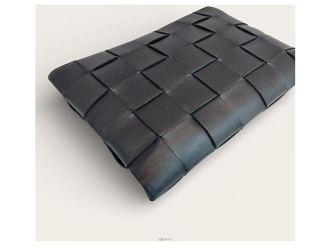 Bottega Veneta Clutch Media Intrecciato Cassette Nero - vista 5